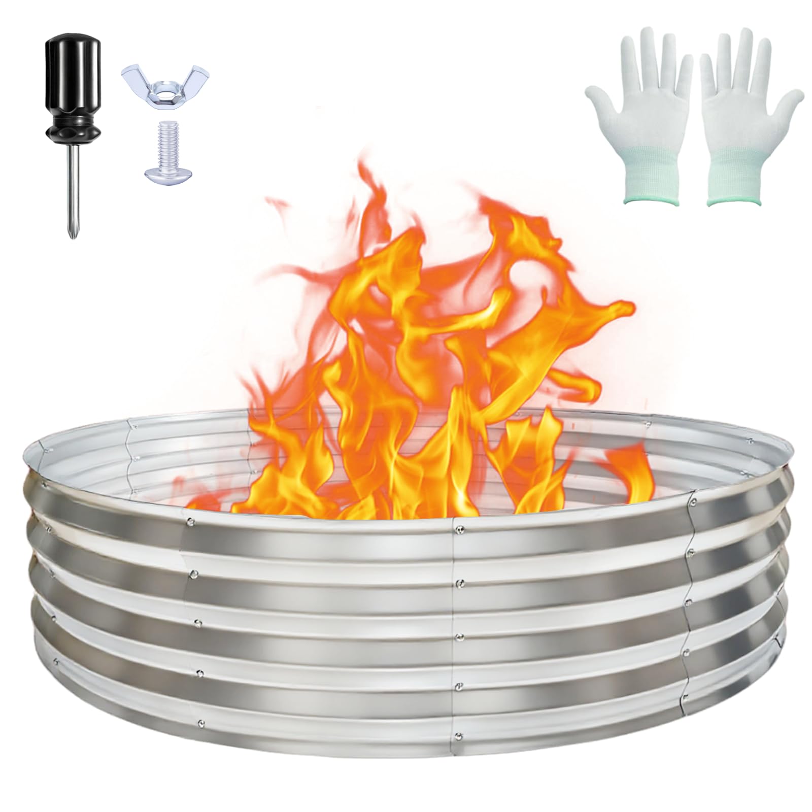 CYIKE 60-inch Large Round Fire Pit Ring