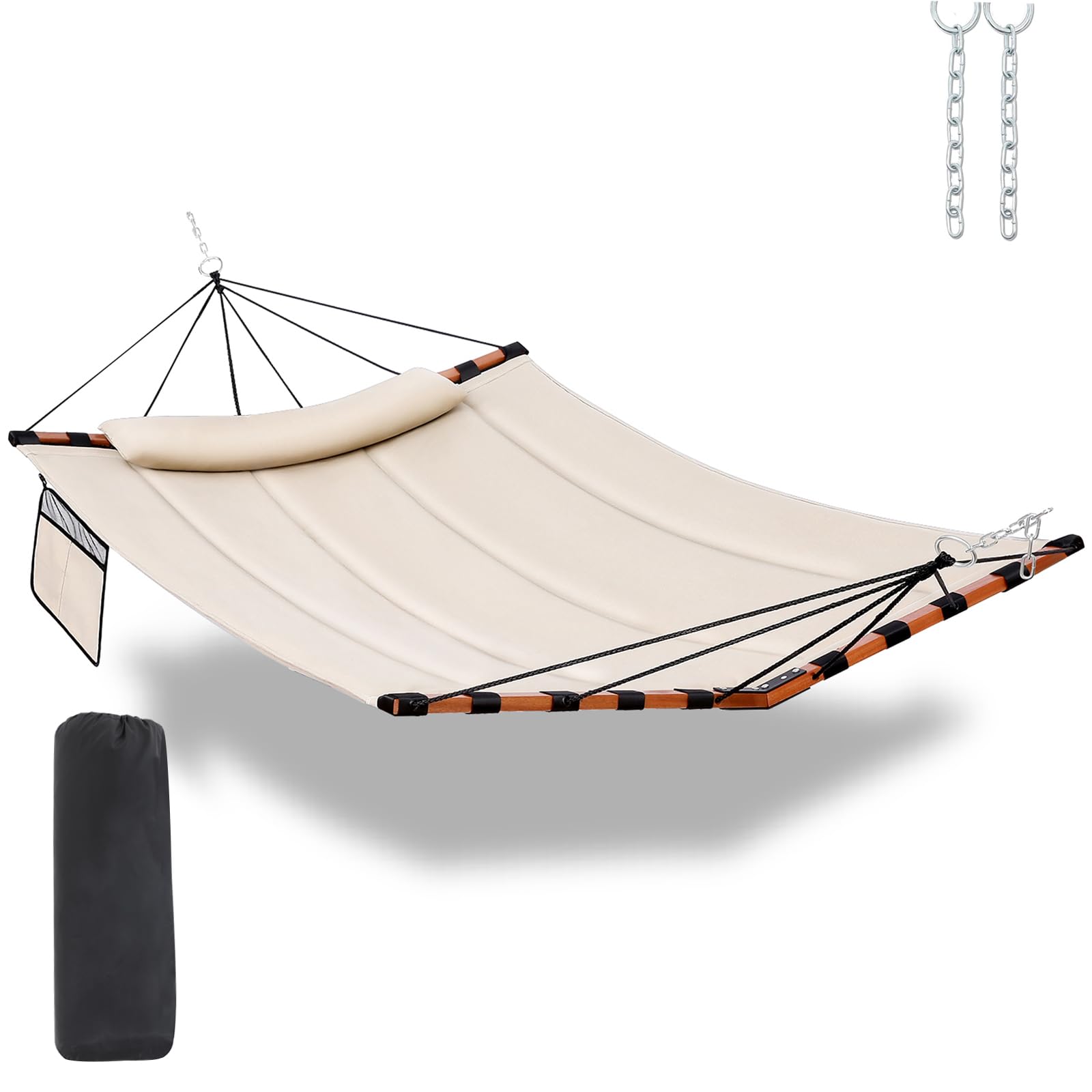 CYIKE 12 FT Double Hammock with Hardwood Spreader Bar