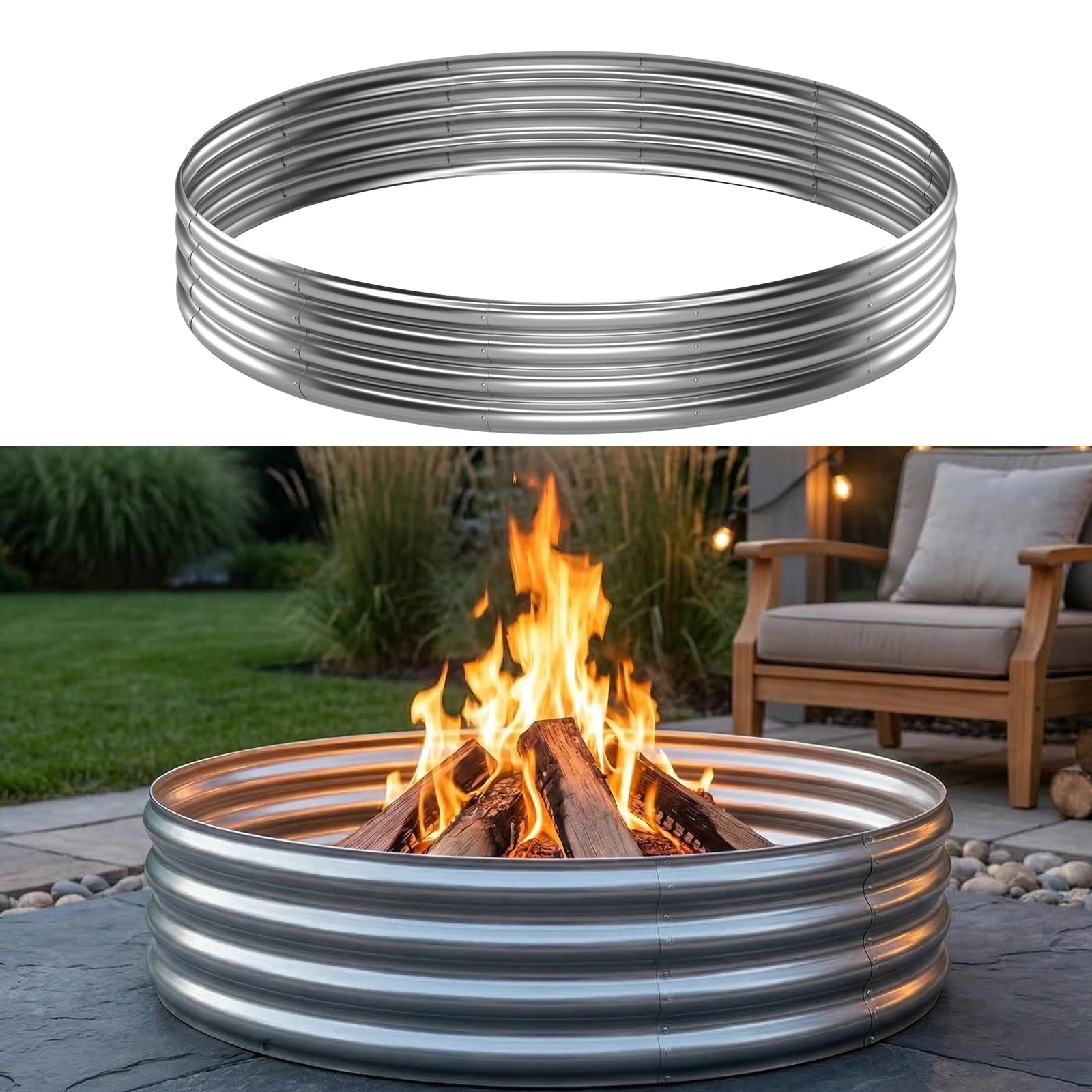 CYIKE 60-inch Outdoor Fire Pit Ring