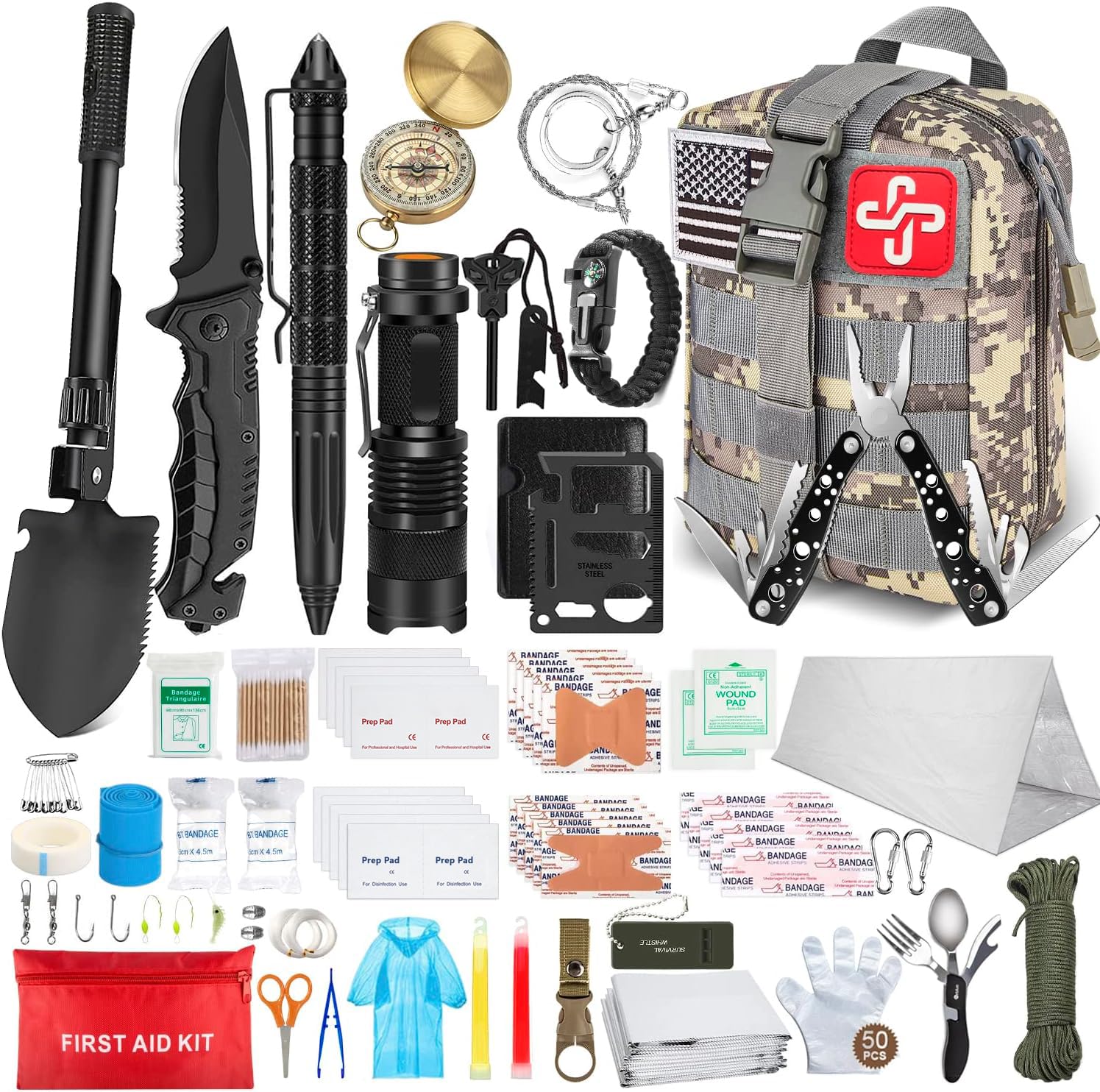 CYIKE 238pcs Emergency Survival Kit and First Aid Kit