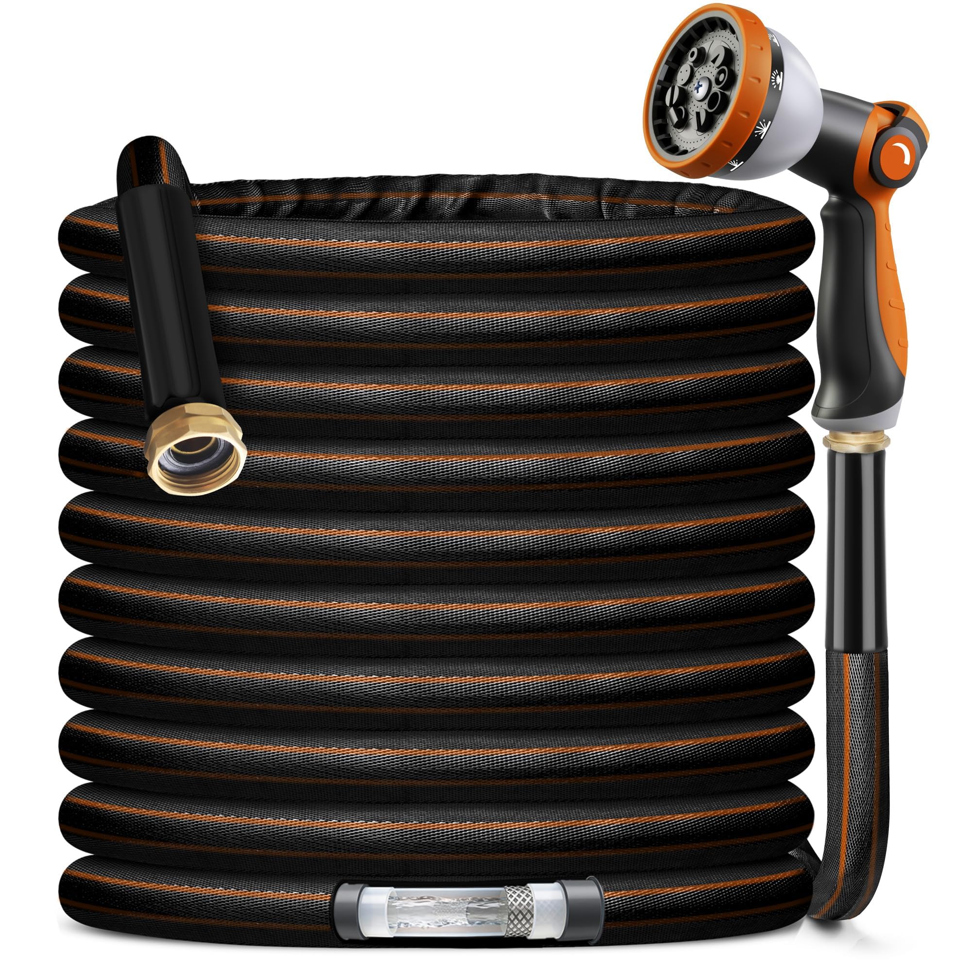 CYIKE 100 Ft Flexible Garden Hose with Spray Nozzle