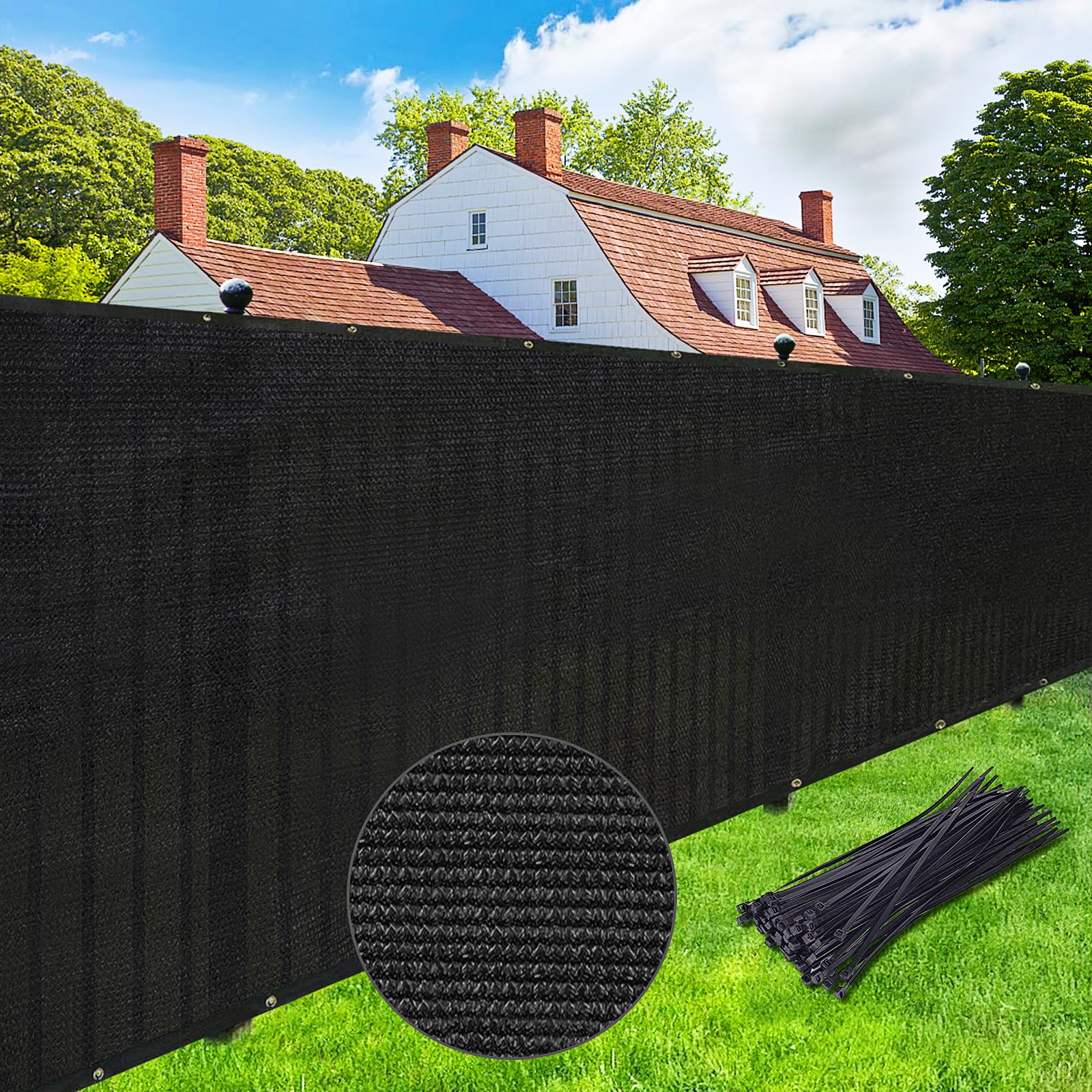 CYIKE 6 x 50 Ft Black Fence Privacy Screen