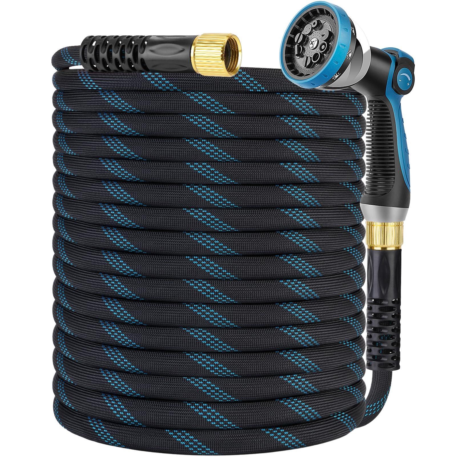 CYIKE 100 Ft Non-Expanding Garden Hose with Spray Nozzle