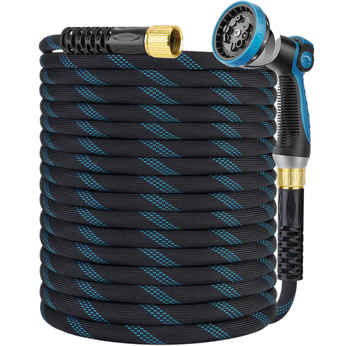 CYIKE 100 Ft Non-Expanding Garden Hose with Spray Nozzle